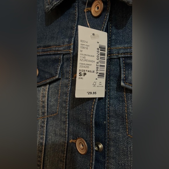 (Z) The Children’s Place Girl's Long Sleeve Denim Jean Blue Jacket, 5/6 - Picture 3 of 4